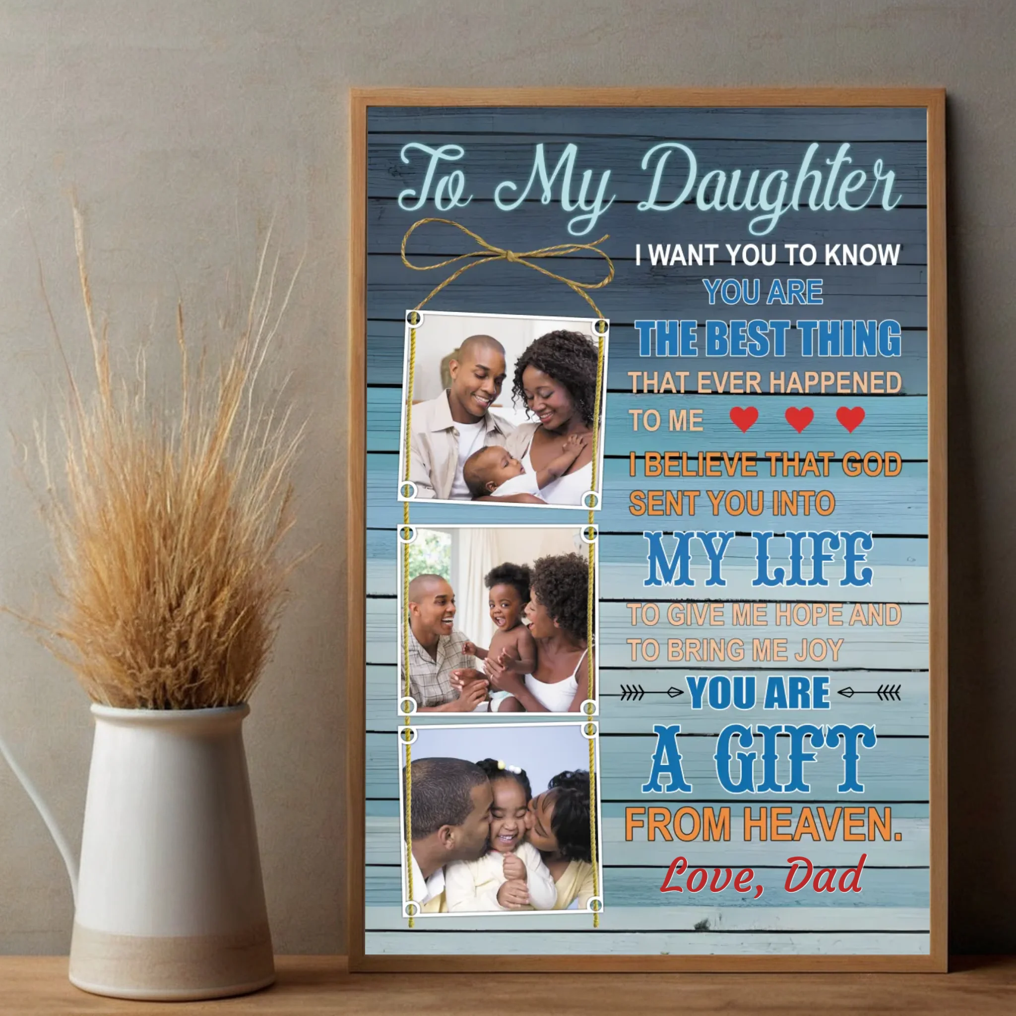 Custom Father Daughter Poster – A Heartfelt Message for Your Girl - 89Prints