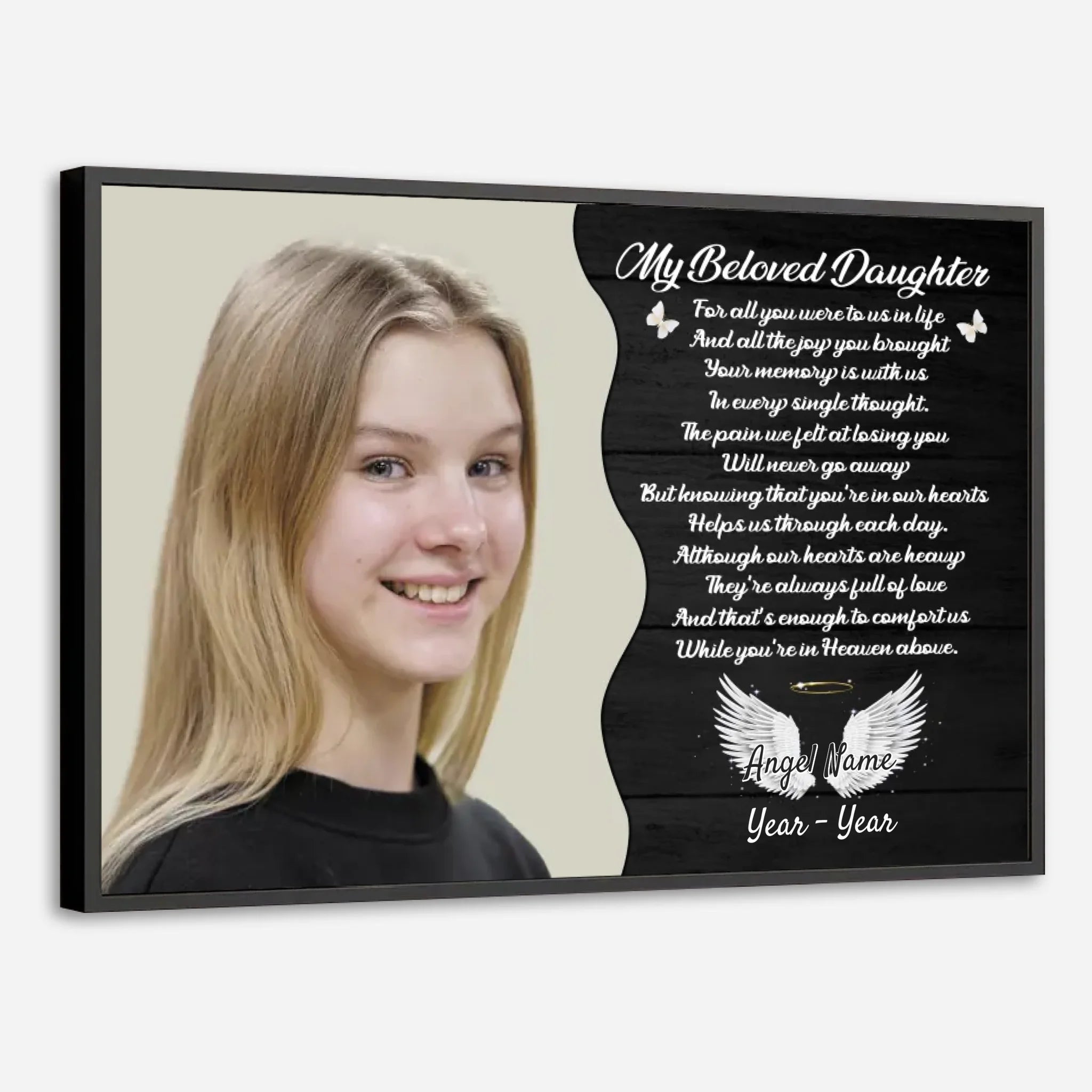 Forever in Our Hearts: A Personalized Memorial Poster for Your Daughter - 89Prints
