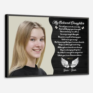 Forever in Our Hearts: A Personalized Memorial Poster for Your Daughter - 89Prints