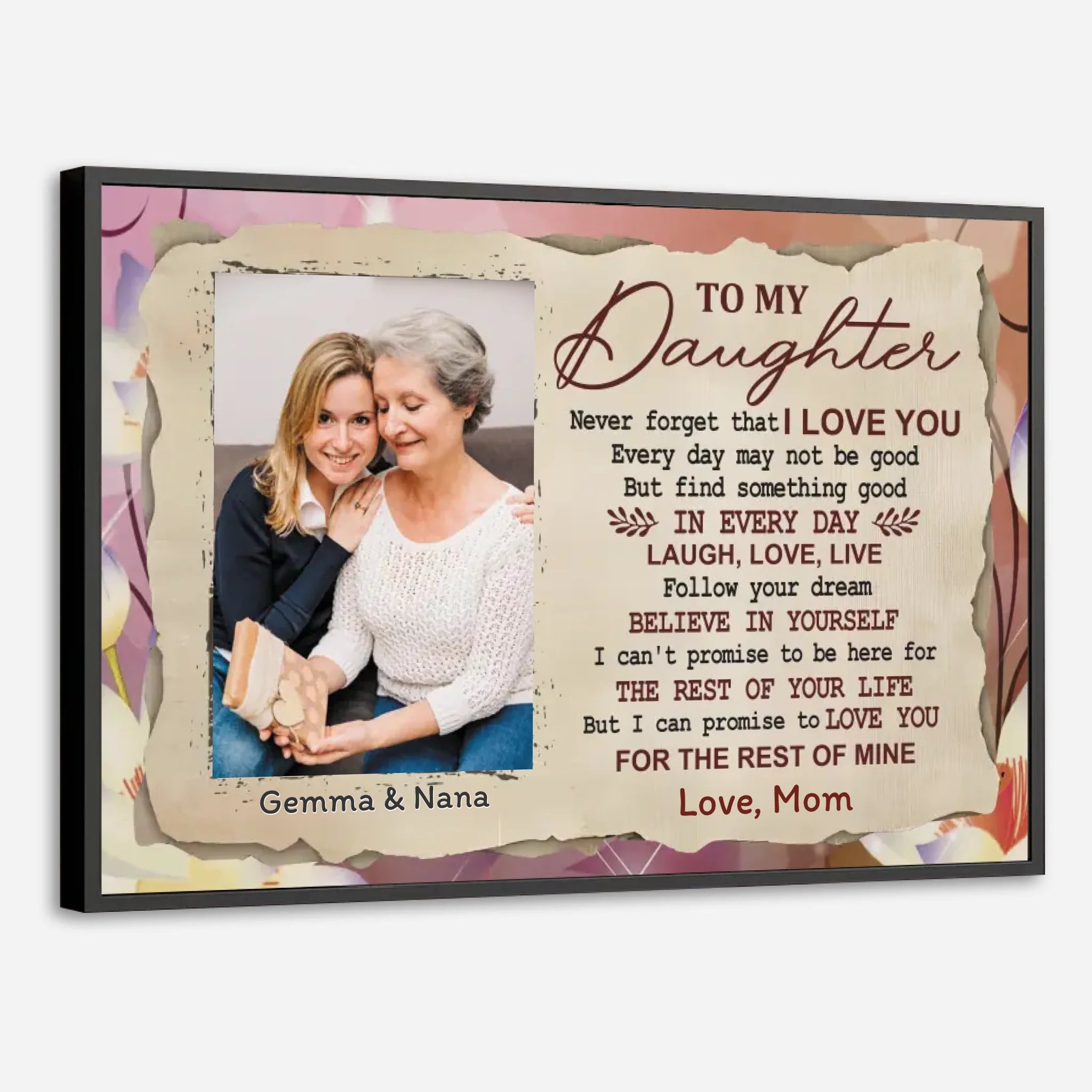 A Mother’s Love for Her Daughter – Personalized Emotional Poster - 89Prints
