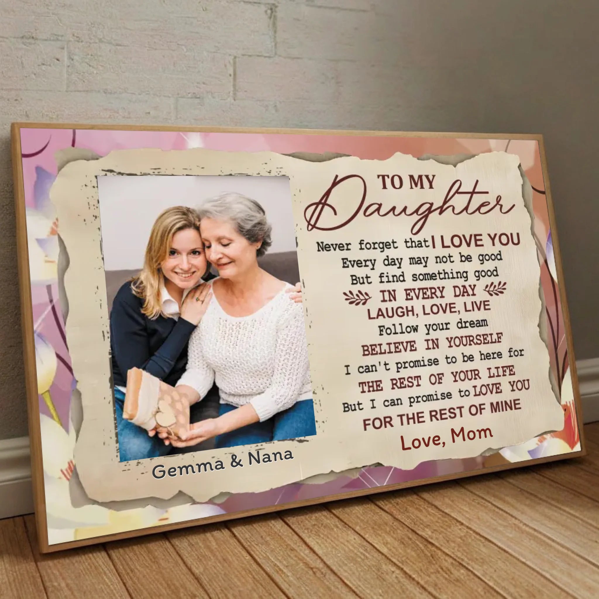 A Mother’s Love for Her Daughter – Personalized Emotional Poster - 89Prints