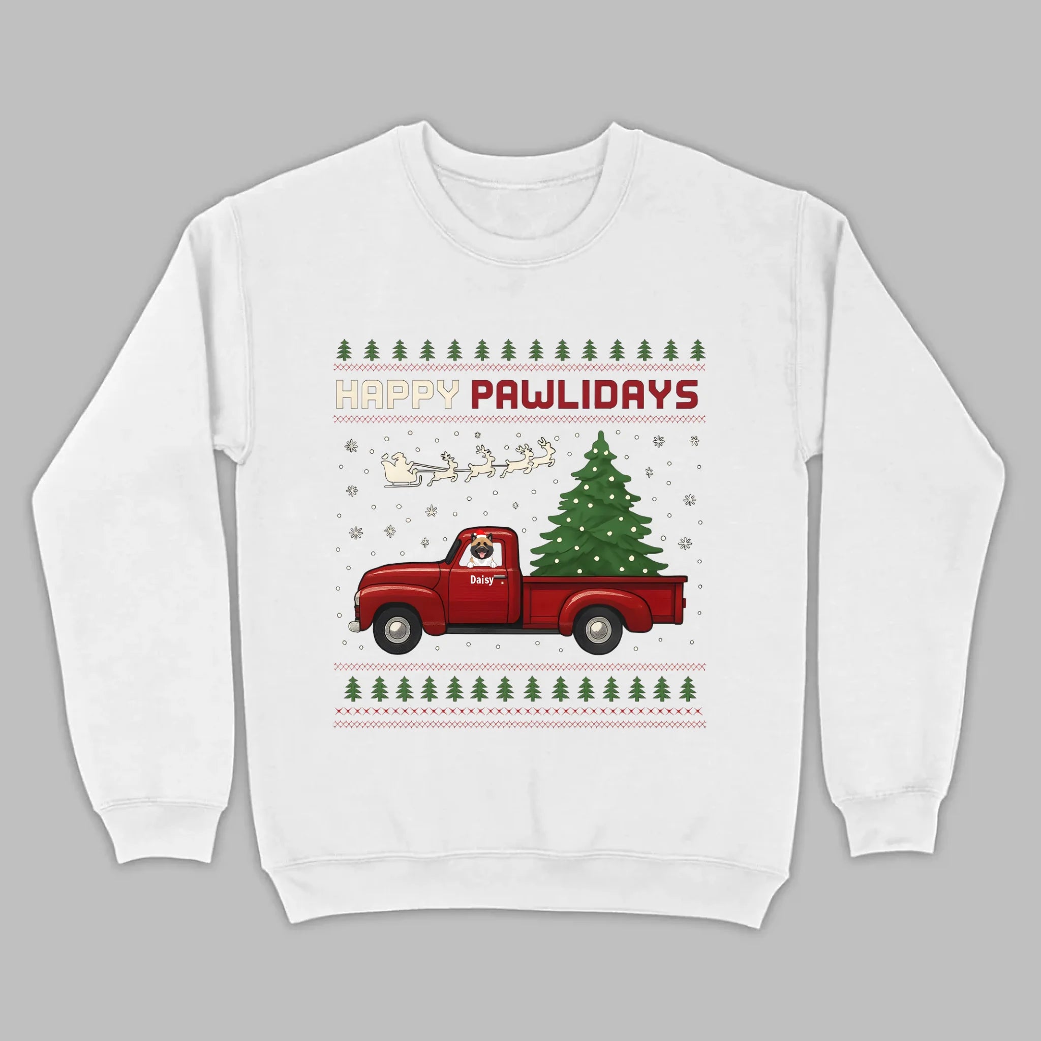 Personalized “Happy Pawlidays” Tee – Unique Custom Christmas Gift for Dog Lovers - 89Prints