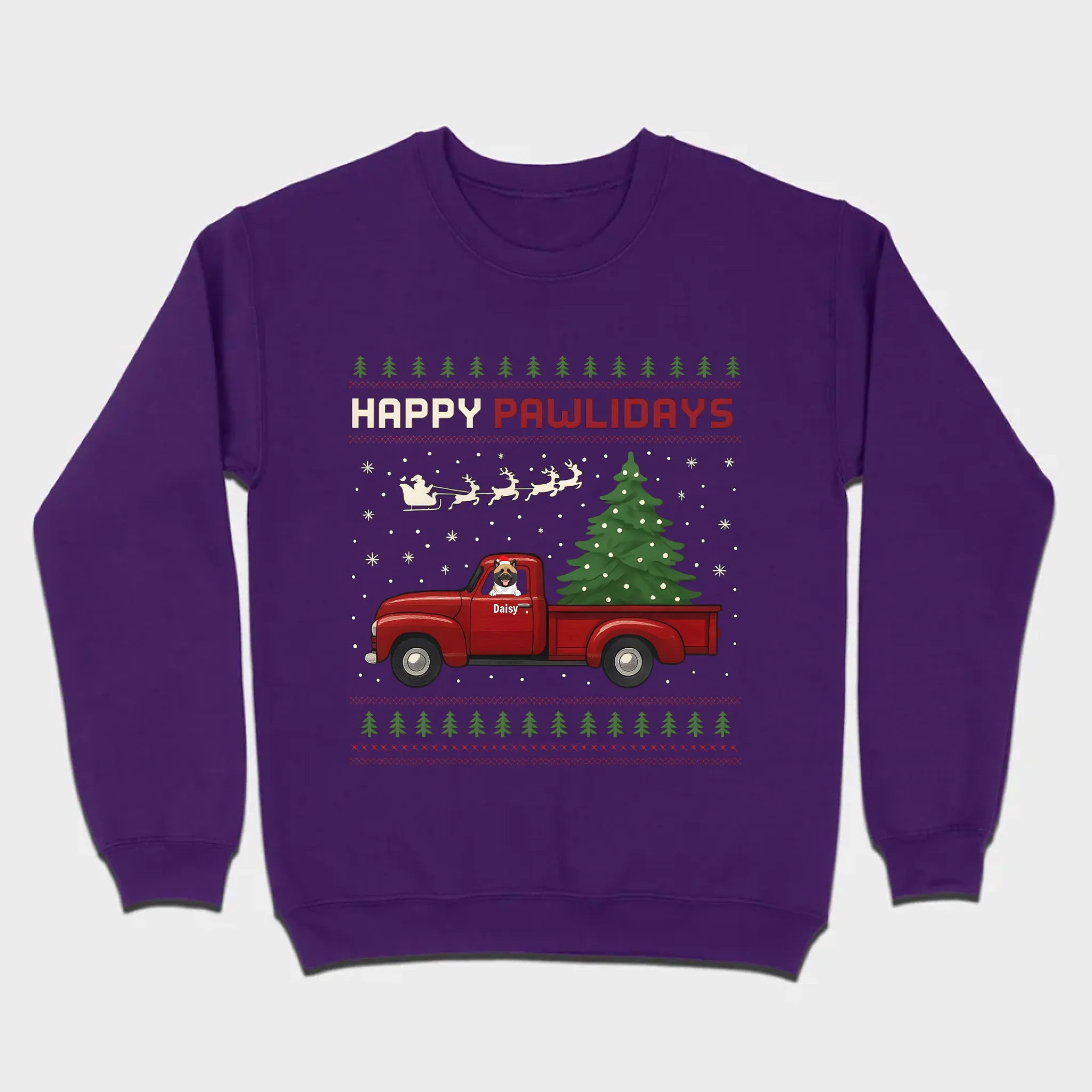 Personalized “Happy Pawlidays” Tee – Unique Custom Christmas Gift for Dog Lovers - 89Prints