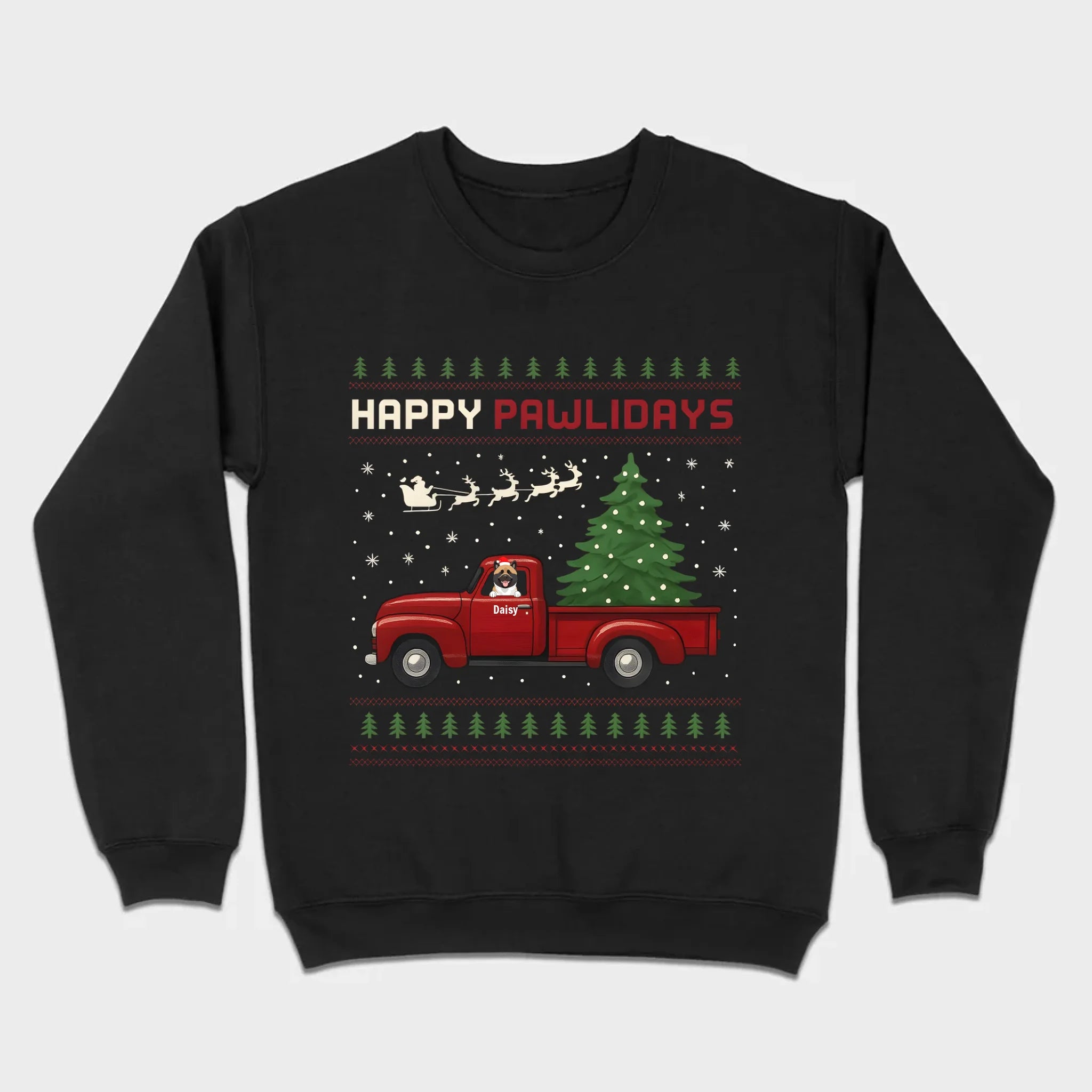 Personalized “Happy Pawlidays” Tee – Unique Custom Christmas Gift for Dog Lovers - 89Prints