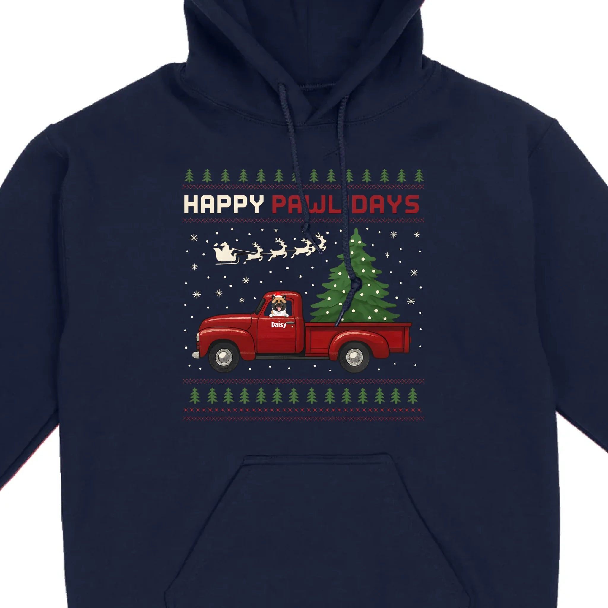 Personalized “Happy Pawlidays” Tee – Unique Custom Christmas Gift for Dog Lovers - 89Prints