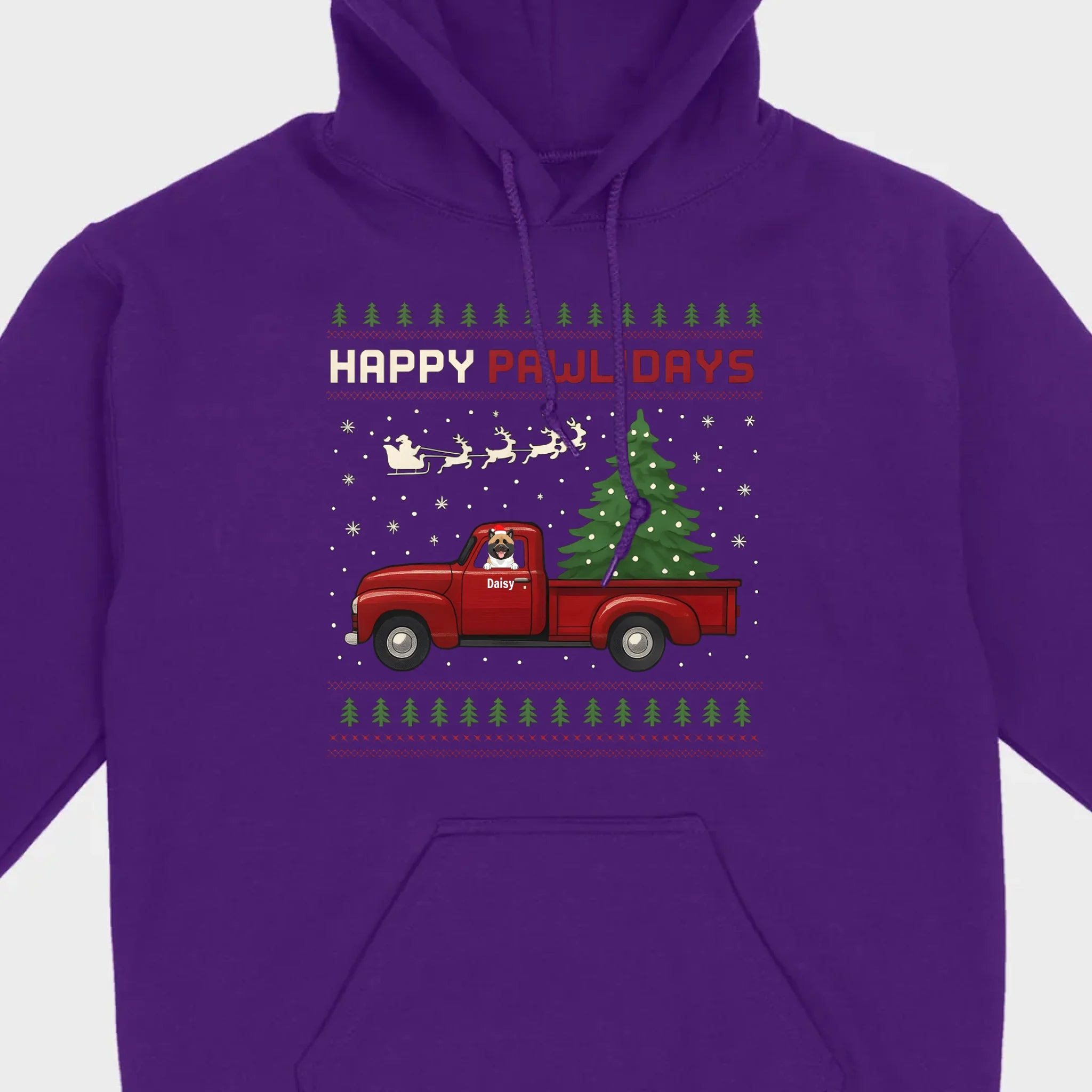Personalized “Happy Pawlidays” Tee – Unique Custom Christmas Gift for Dog Lovers - 89Prints
