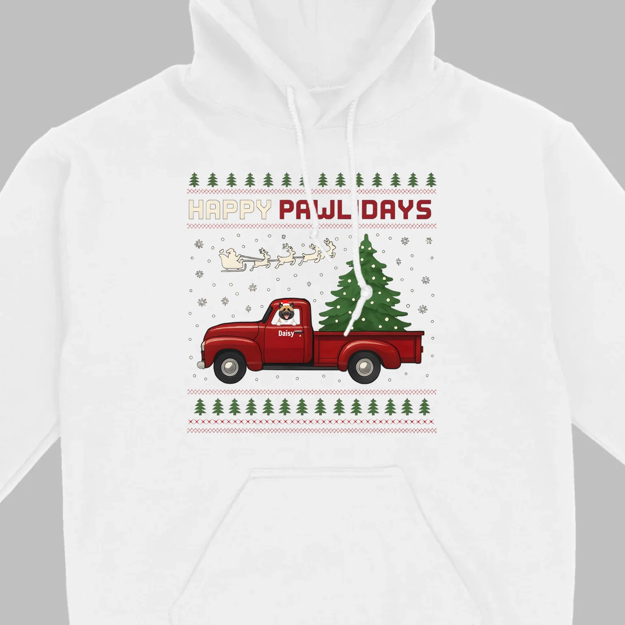 Personalized “Happy Pawlidays” Tee – Unique Custom Christmas Gift for Dog Lovers - 89Prints