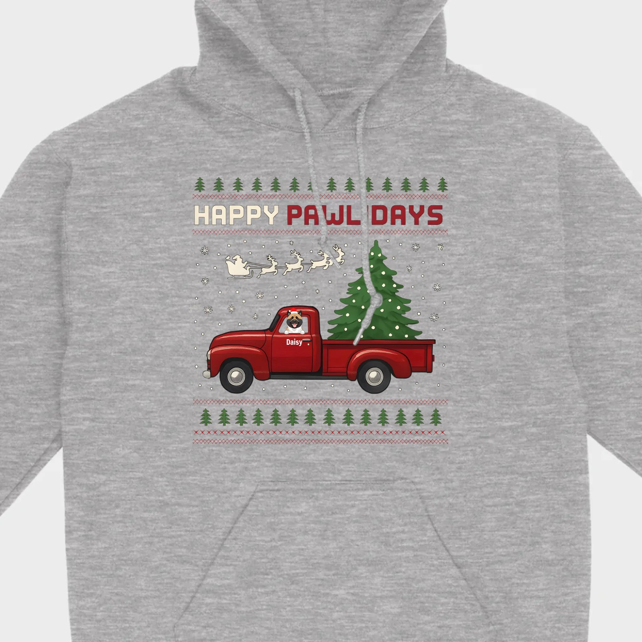 Personalized “Happy Pawlidays” Tee – Unique Custom Christmas Gift for Dog Lovers - 89Prints