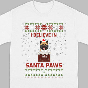 Personalized Santa Paws Christmas Tee – Custom Dog Name - 89Prints