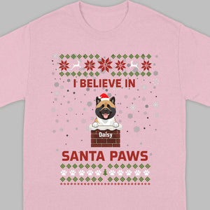 Personalized Santa Paws Christmas Tee – Custom Dog Name - 89Prints