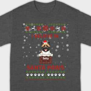 Personalized Santa Paws Christmas Tee – Custom Dog Name - 89Prints