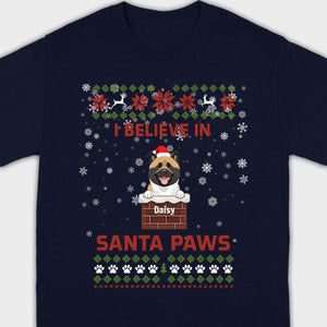 Personalized Santa Paws Christmas Tee – Custom Dog Name - 89Prints