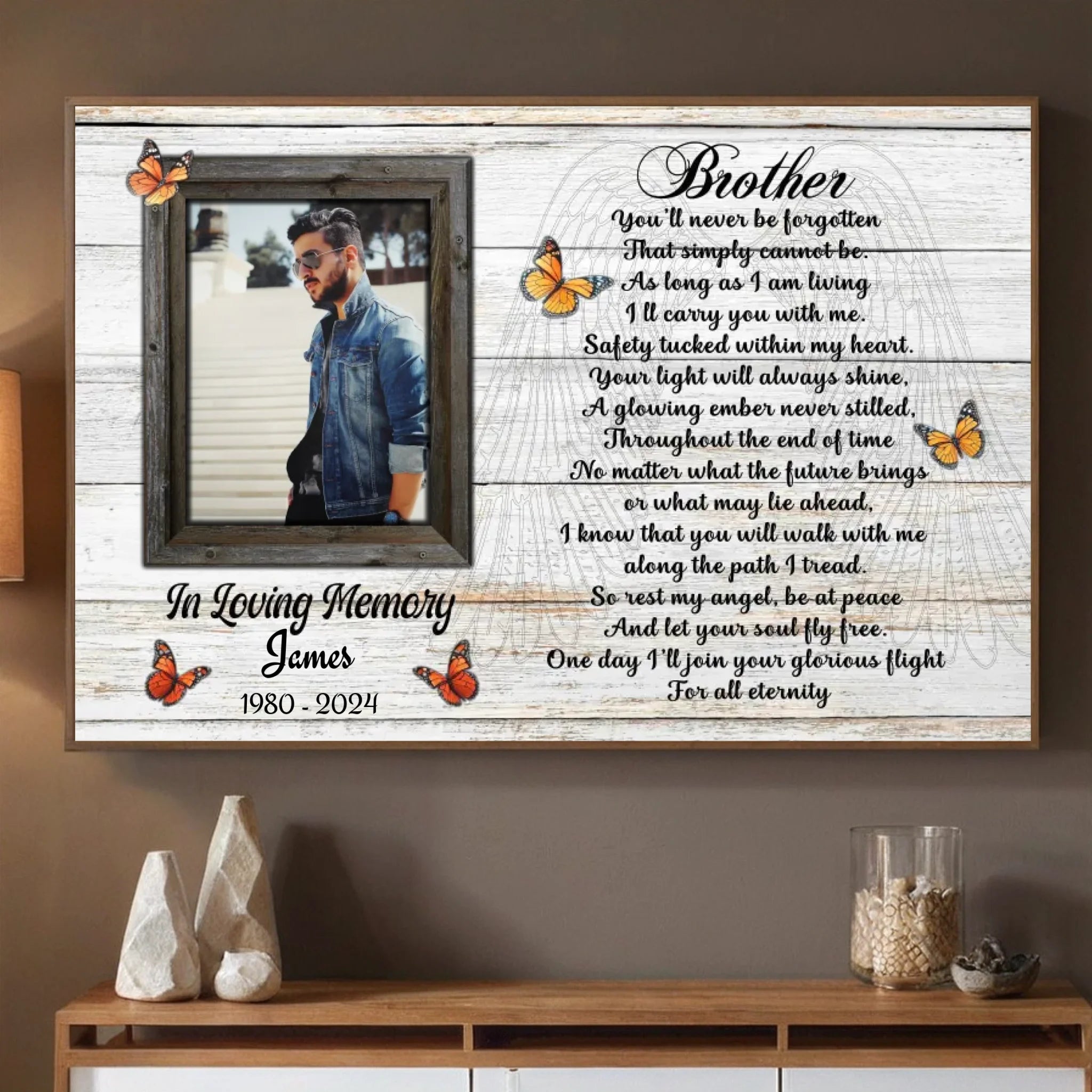 Personalized Brother-Sister Memorial Poster – A Lasting Tribute of Love - 89Prints
