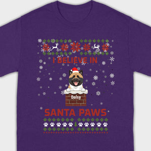 Personalized Santa Paws Christmas Tee – Custom Dog Name - 89Prints