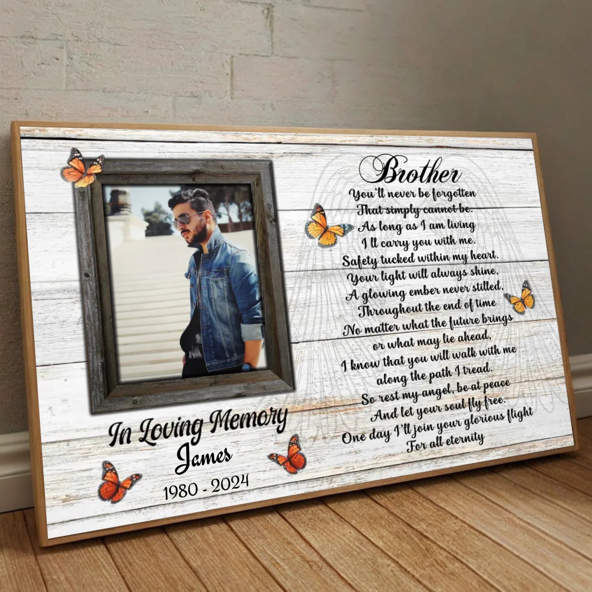 Personalized Brother-Sister Memorial Poster – A Lasting Tribute of Love - 89Prints