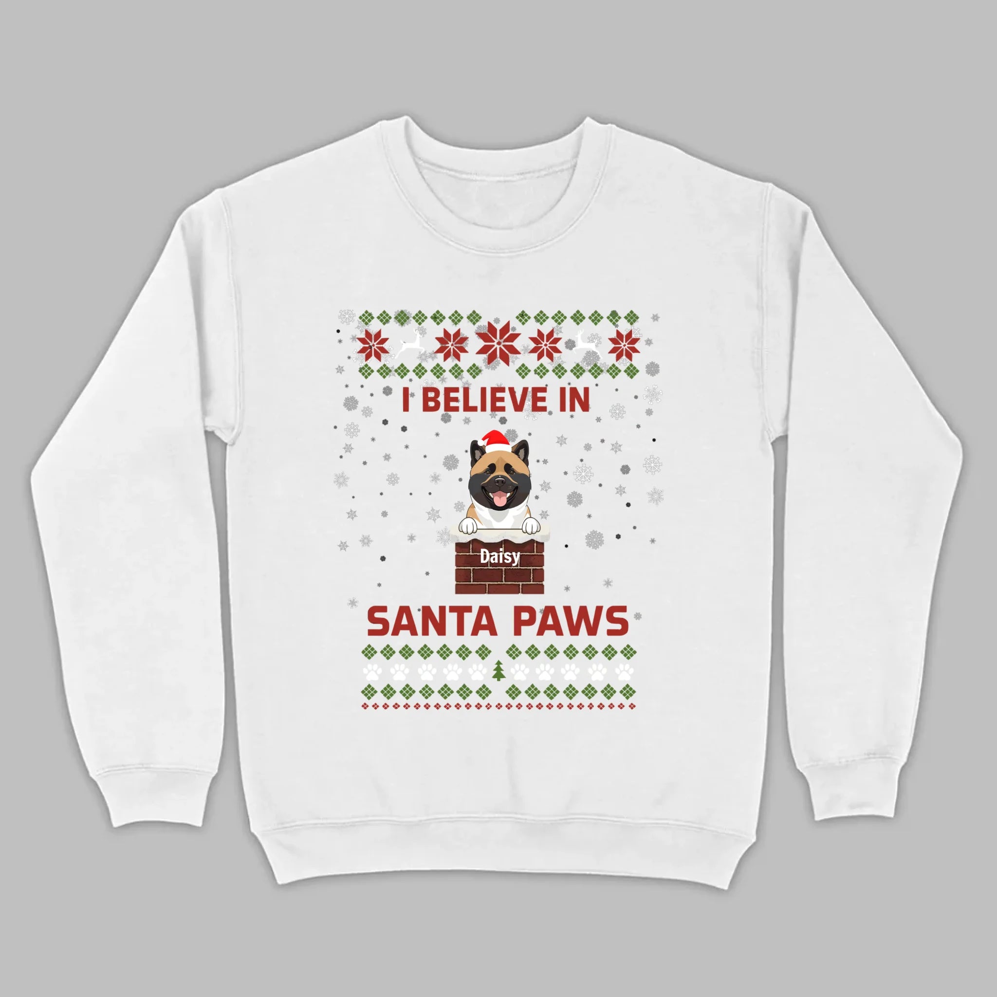 Personalized Santa Paws Christmas Tee – Custom Dog Name - 89Prints