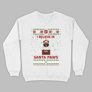 Personalized Santa Paws Christmas Tee – Custom Dog Name - 89Prints