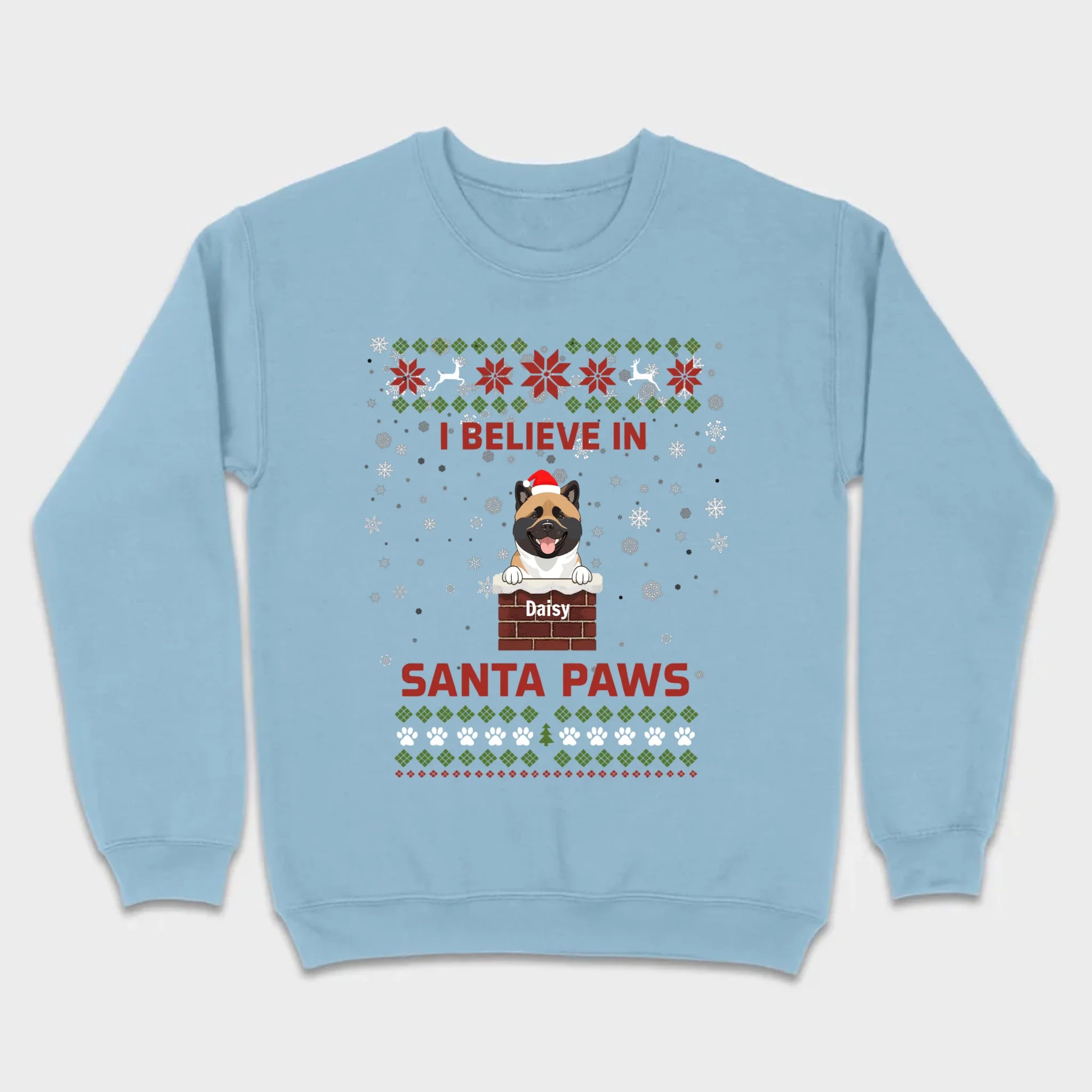Personalized Santa Paws Christmas Tee – Custom Dog Name - 89Prints