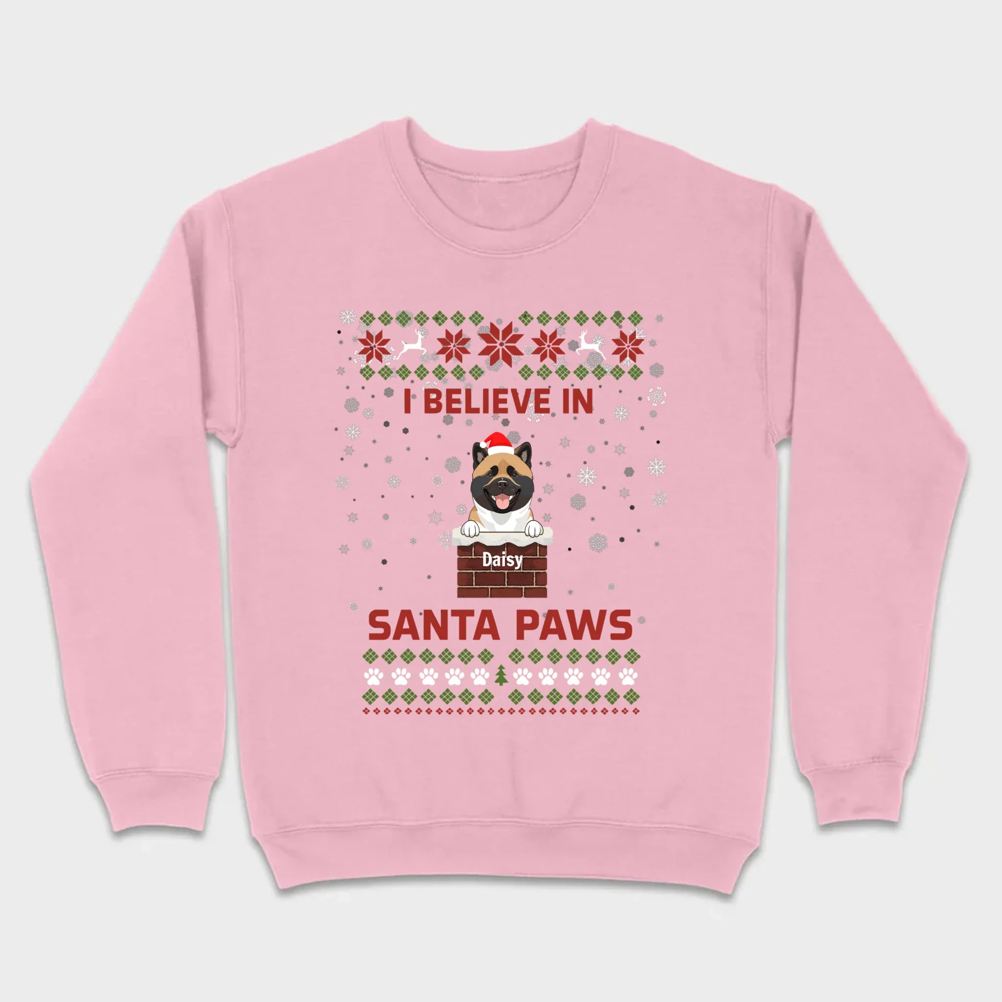 Personalized Santa Paws Christmas Tee – Custom Dog Name - 89Prints