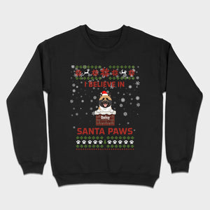 Personalized Santa Paws Christmas Tee – Custom Dog Name - 89Prints