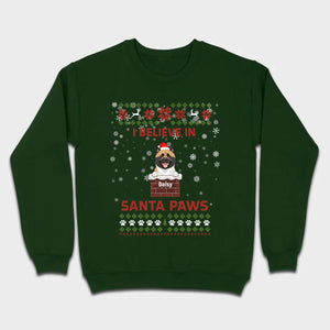Personalized Santa Paws Christmas Tee – Custom Dog Name - 89Prints