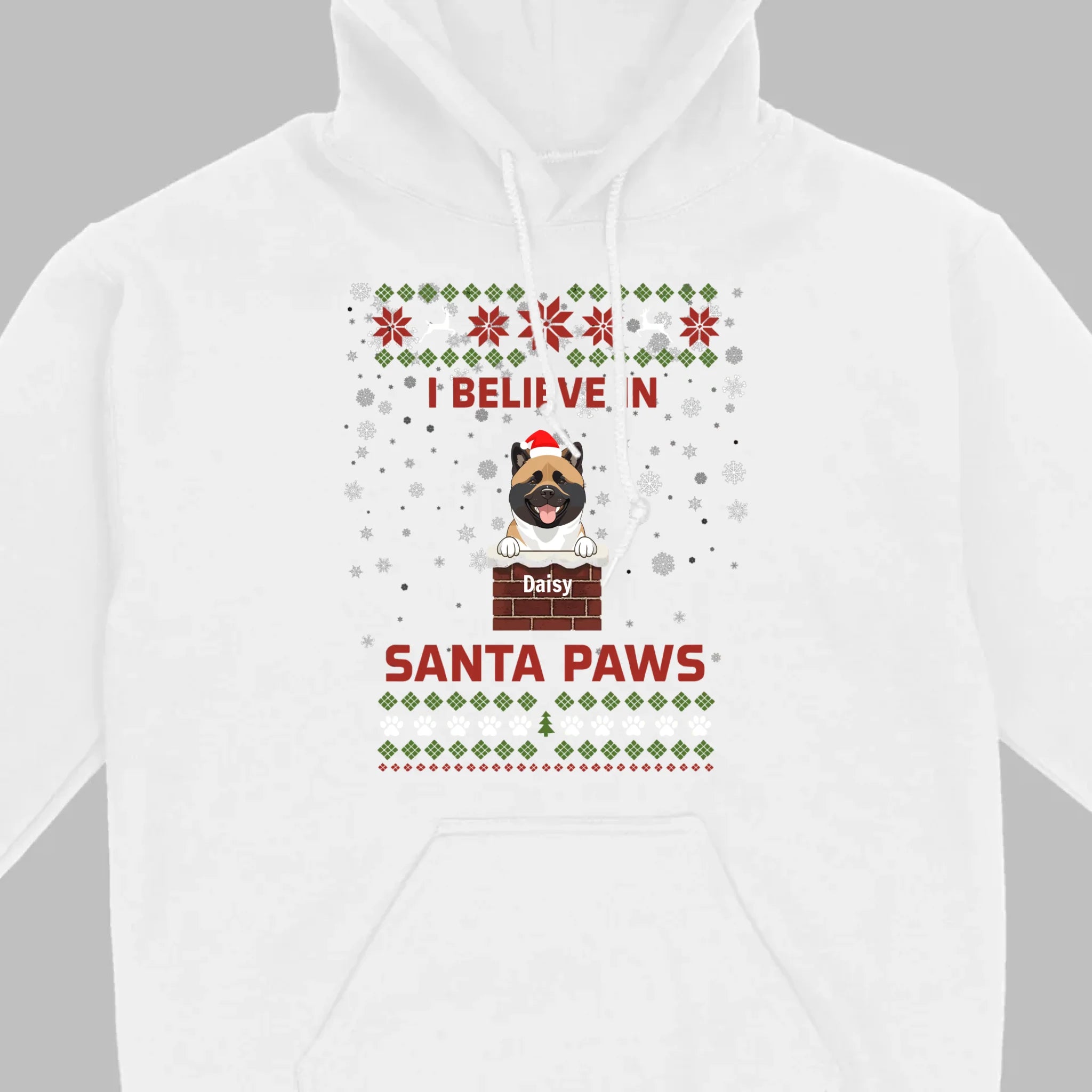 Personalized Santa Paws Christmas Tee – Custom Dog Name - 89Prints