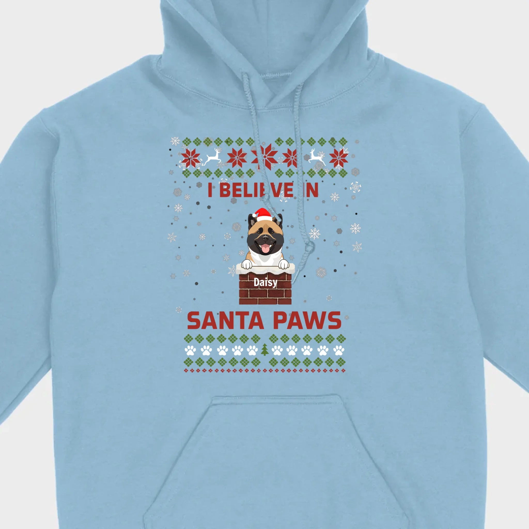 Personalized Santa Paws Christmas Tee – Custom Dog Name - 89Prints