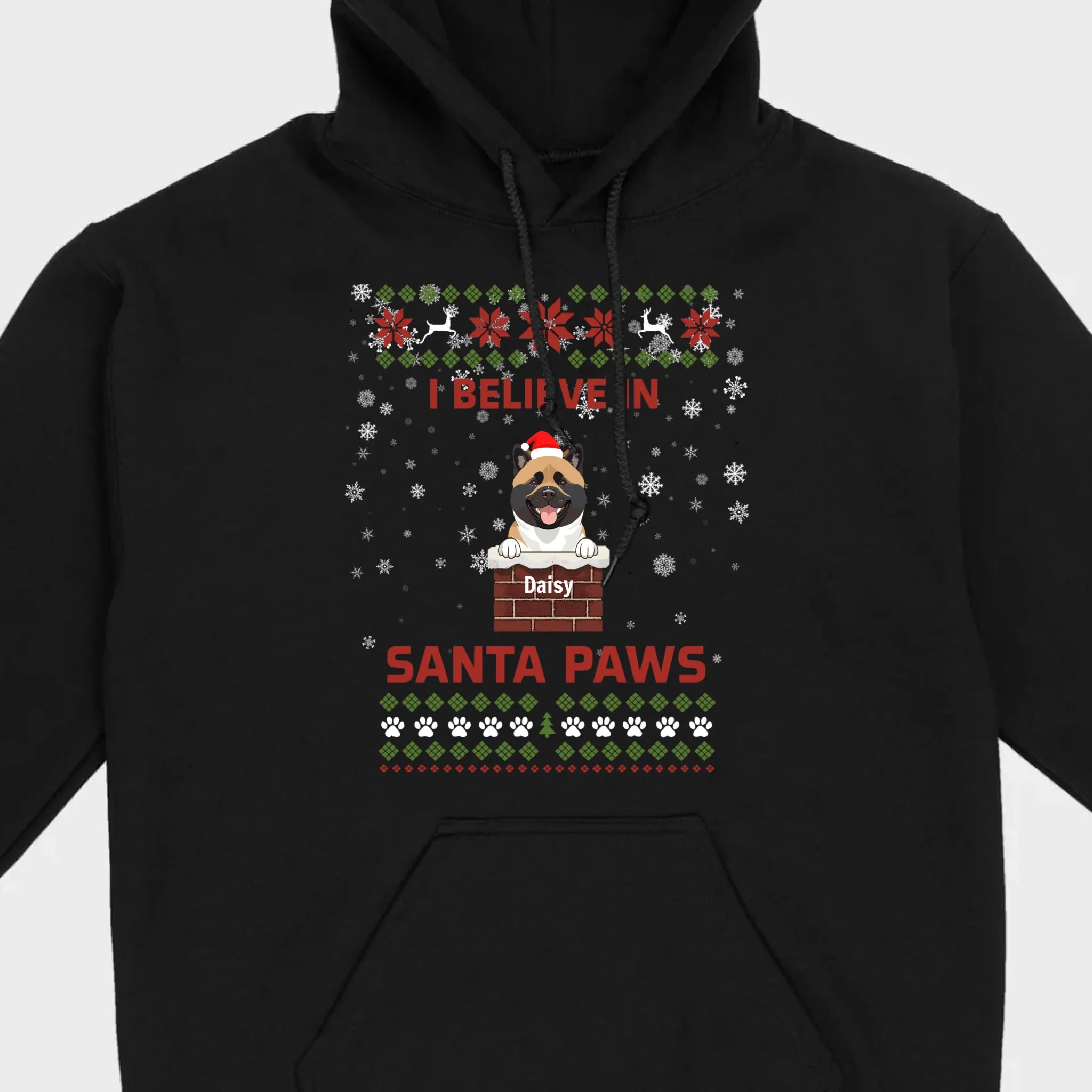 Personalized Santa Paws Christmas Tee – Custom Dog Name - 89Prints