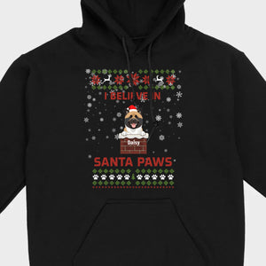 Personalized Santa Paws Christmas Tee – Custom Dog Name - 89Prints