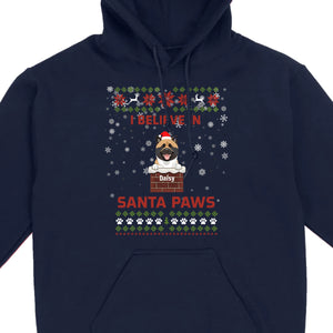 Personalized Santa Paws Christmas Tee – Custom Dog Name - 89Prints