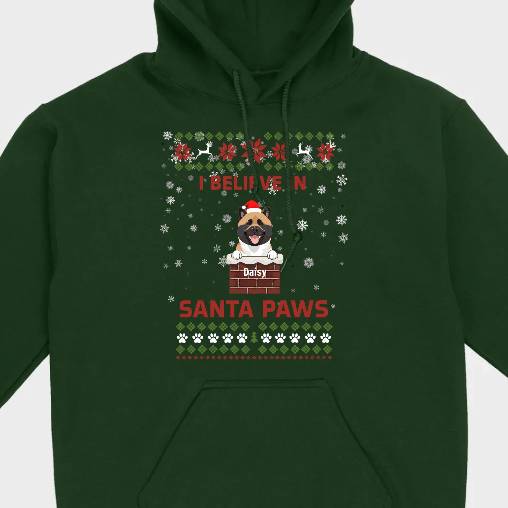 Personalized Santa Paws Christmas Tee – Custom Dog Name - 89Prints