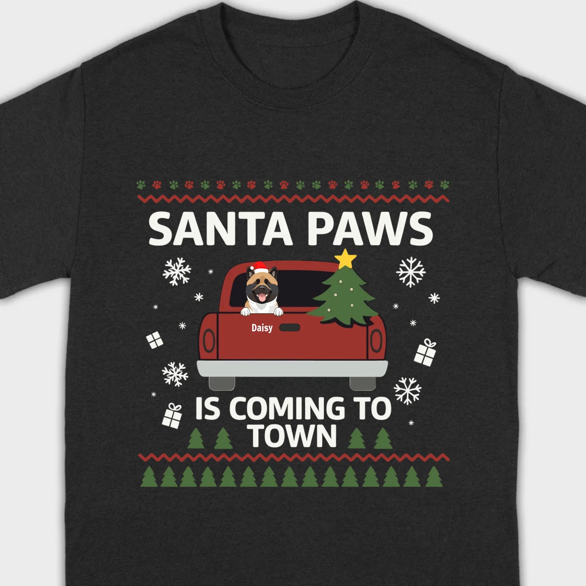 Dog Lover Christmas Gift Shirt – Santa Paws is Coming to Town - 89Prints
