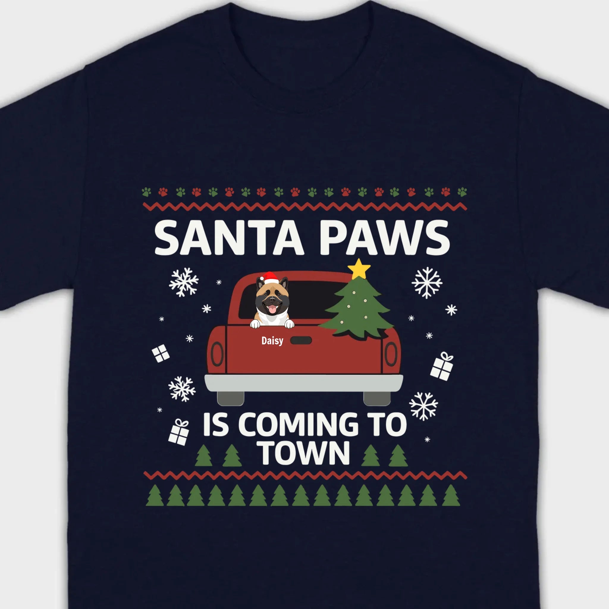 Dog Lover Christmas Gift Shirt – Santa Paws is Coming to Town - 89Prints