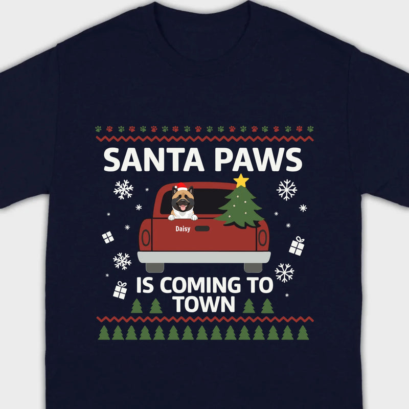 Dog Lover Christmas Gift Shirt – Santa Paws is Coming to Town - 89Prints