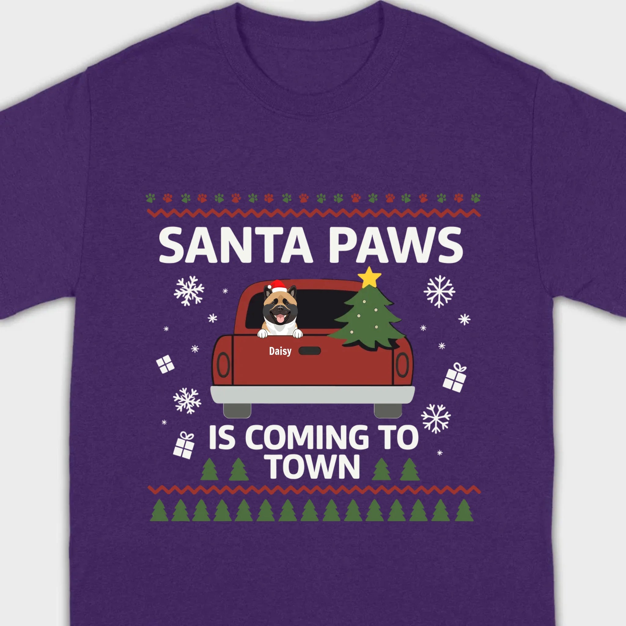 Dog Lover Christmas Gift Shirt – Santa Paws is Coming to Town - 89Prints