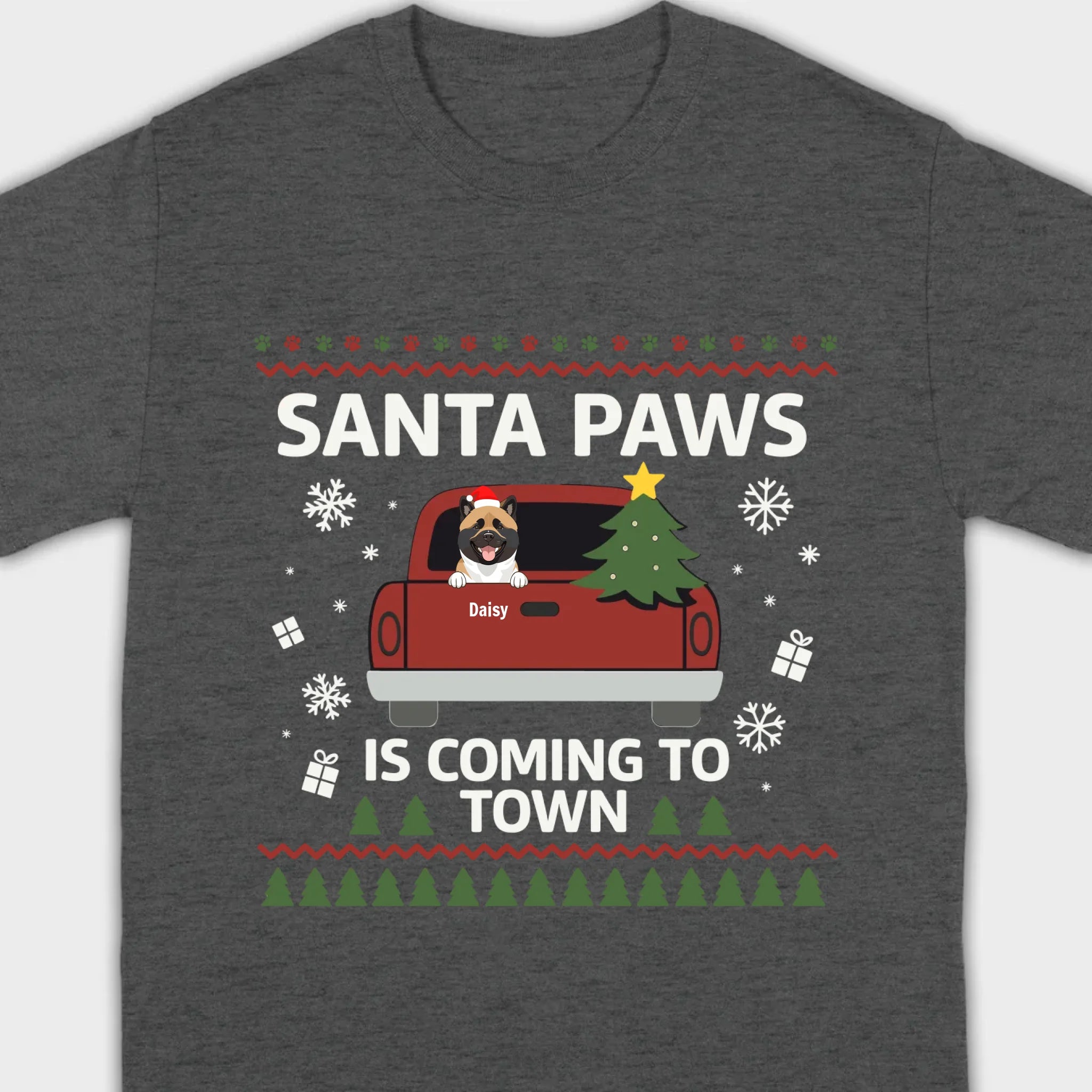 Dog Lover Christmas Gift Shirt – Santa Paws is Coming to Town - 89Prints