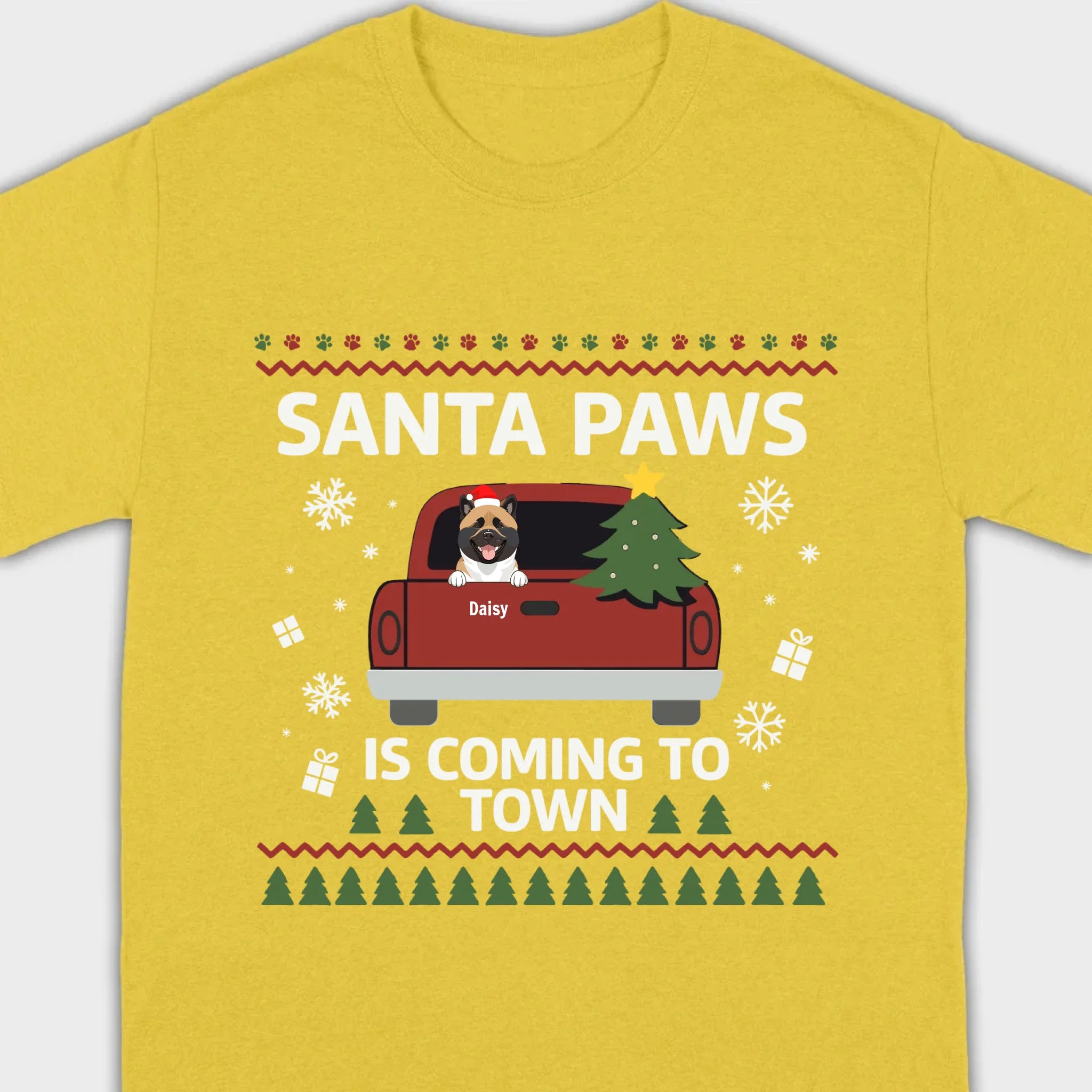 Dog Lover Christmas Gift Shirt – Santa Paws is Coming to Town - 89Prints