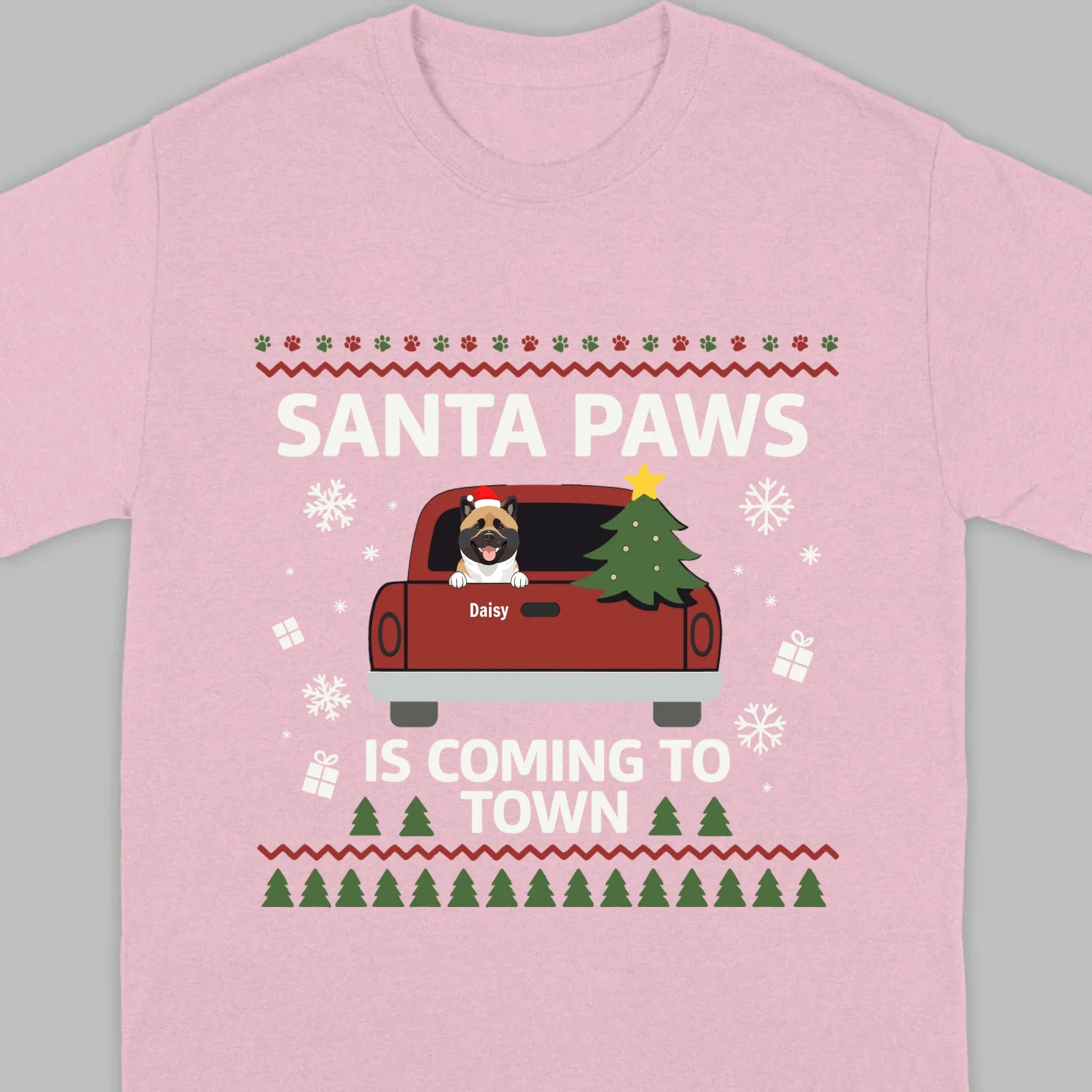 Dog Lover Christmas Gift Shirt – Santa Paws is Coming to Town - 89Prints