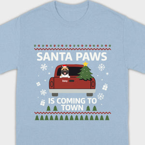 Dog Lover Christmas Gift Shirt – Santa Paws is Coming to Town - 89Prints