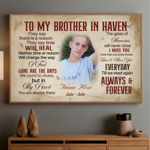 In Loving Memory: Heartfelt Poster for a Brother in Heaven - 89Prints