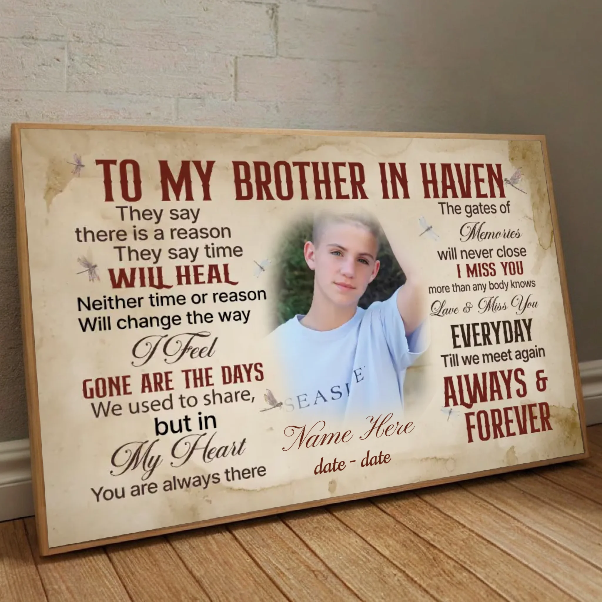 In Loving Memory: Heartfelt Poster for a Brother in Heaven - 89Prints