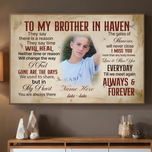 In Loving Memory: Heartfelt Poster for a Brother in Heaven - 89Prints