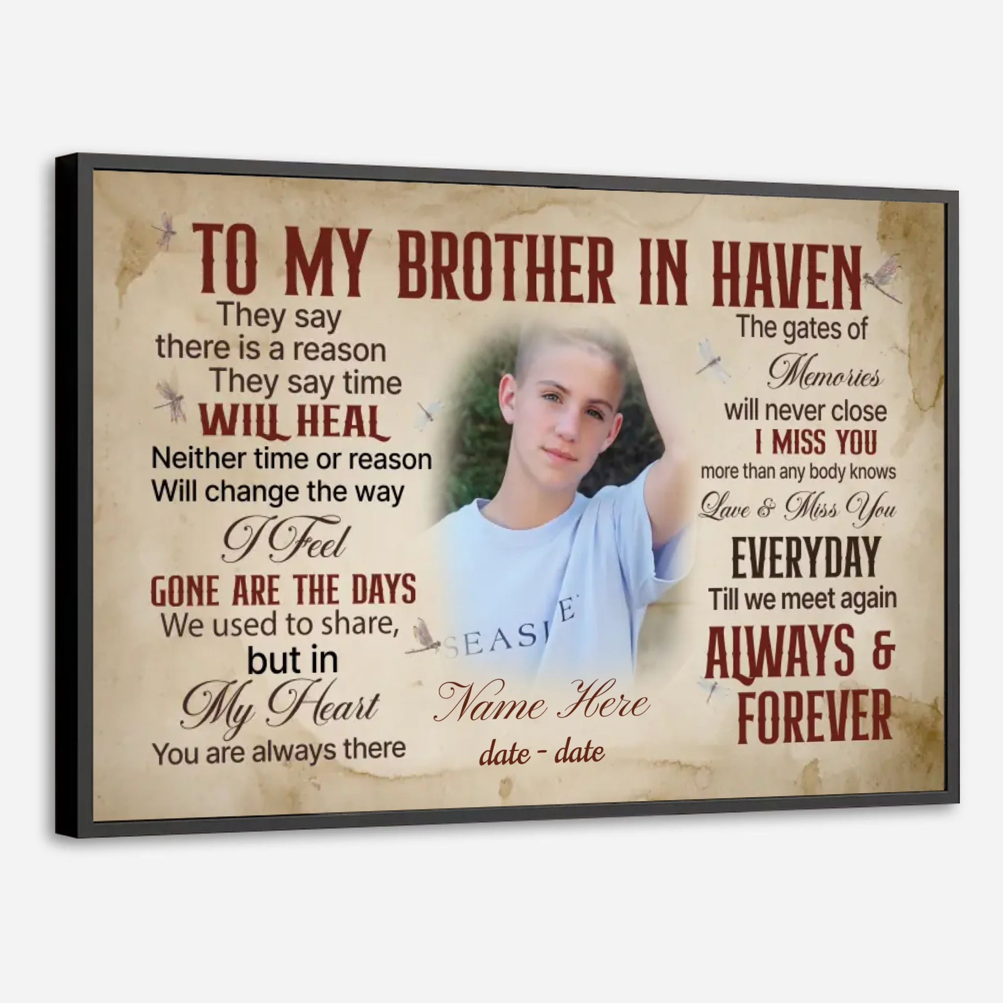 In Loving Memory: Heartfelt Poster for a Brother in Heaven - 89Prints
