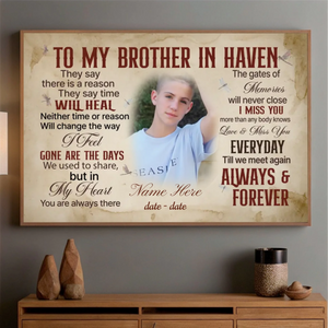 In Loving Memory: Heartfelt Poster for a Brother in Heaven - 89Prints