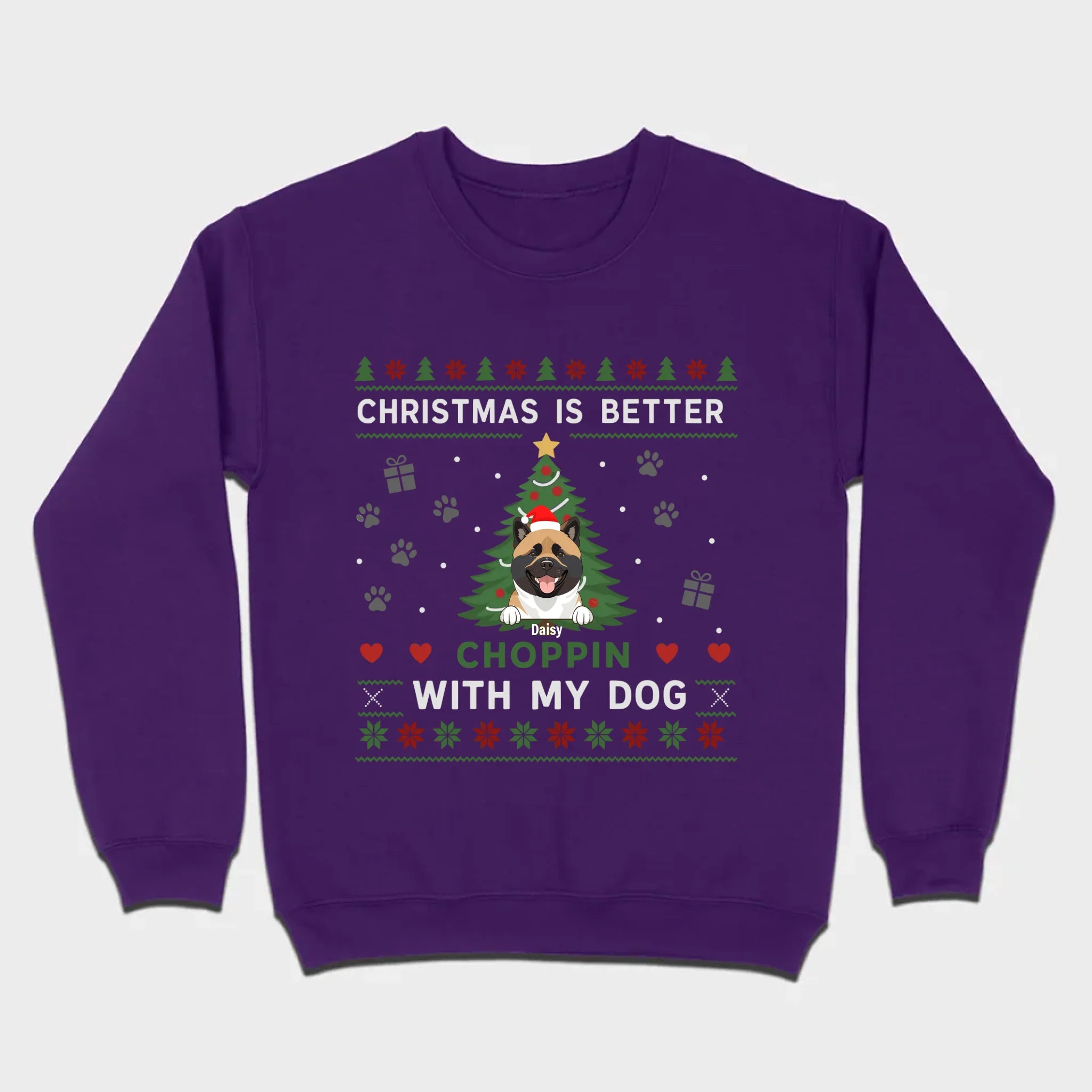 Custom Dog Holiday Tee Christmas is Better Choppin with My Dog - 89Prints