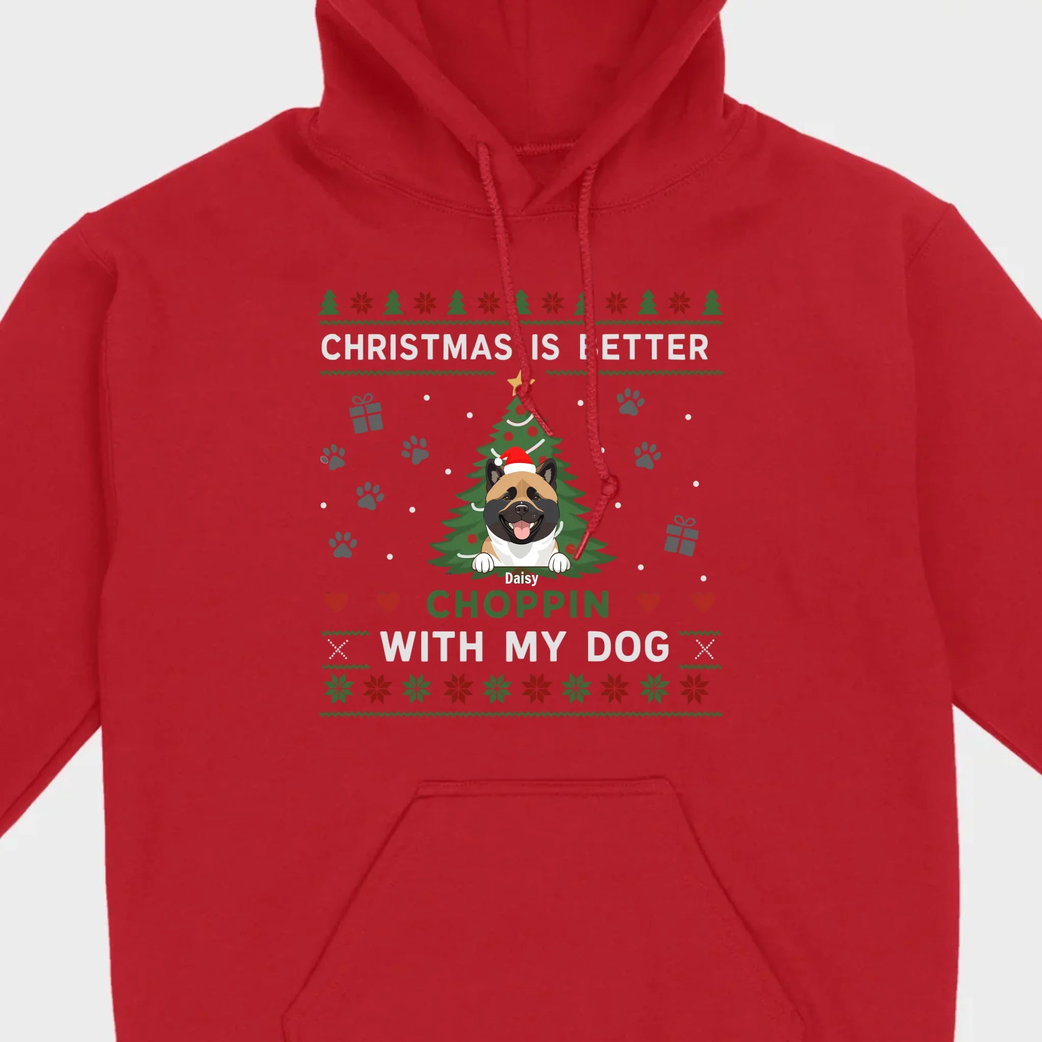 Custom Dog Holiday Tee Christmas is Better Choppin with My Dog - 89Prints