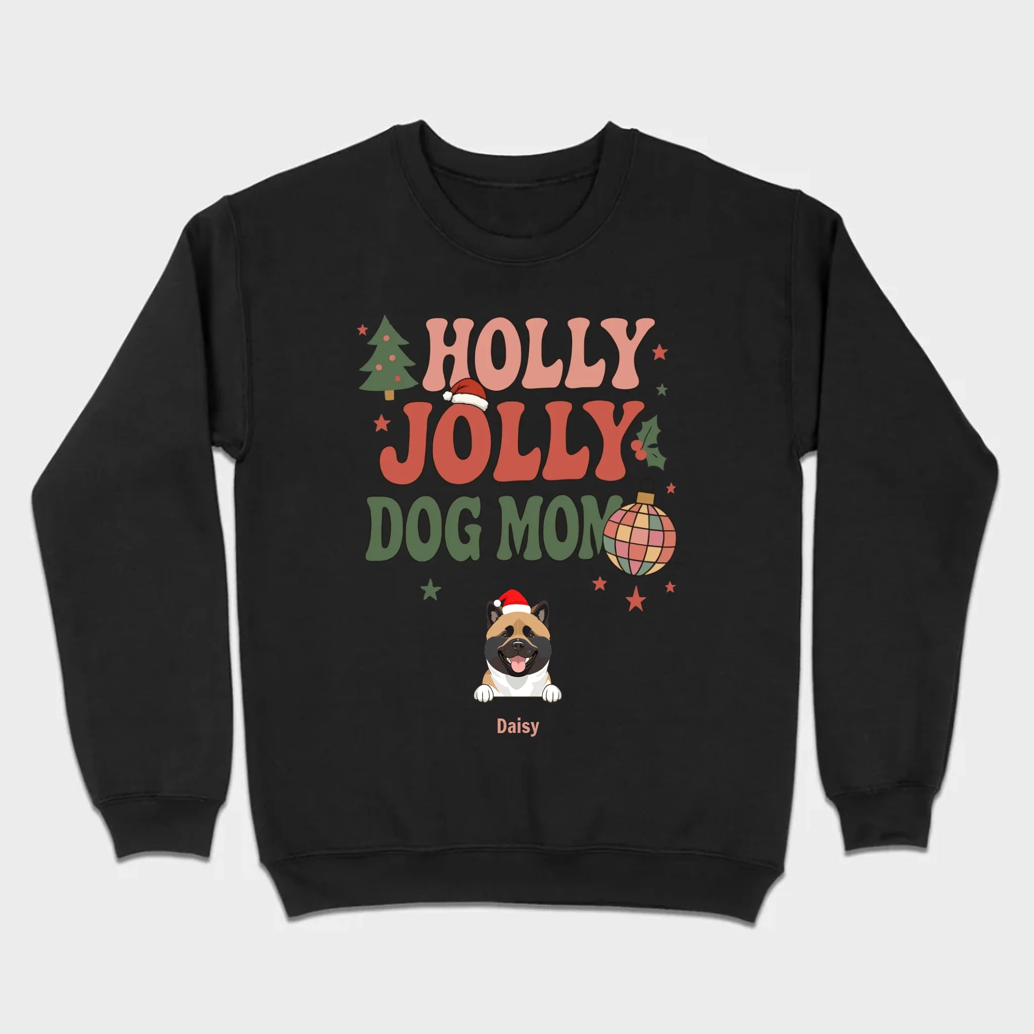 Dog Mom Christmas Gift Shirt Holly Jolly Dog Mom - 89Prints