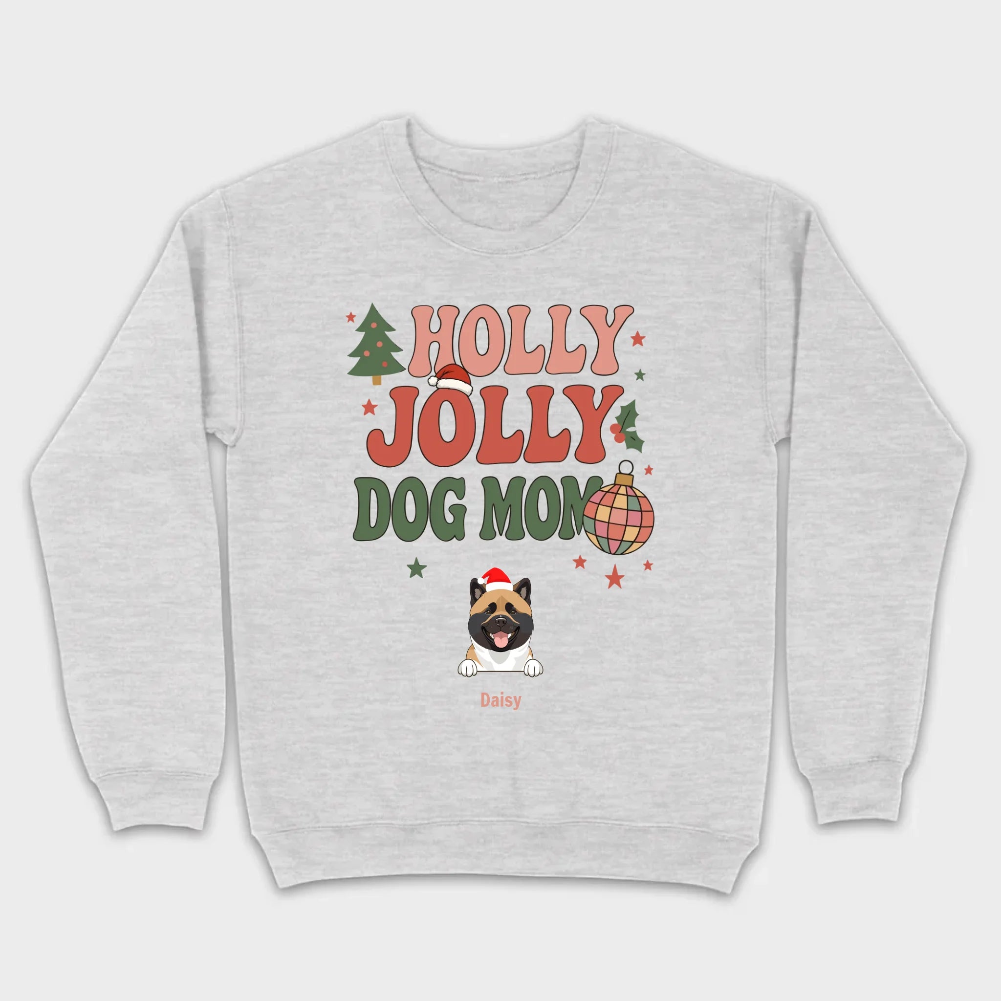 Dog Mom Christmas Gift Shirt Holly Jolly Dog Mom - 89Prints