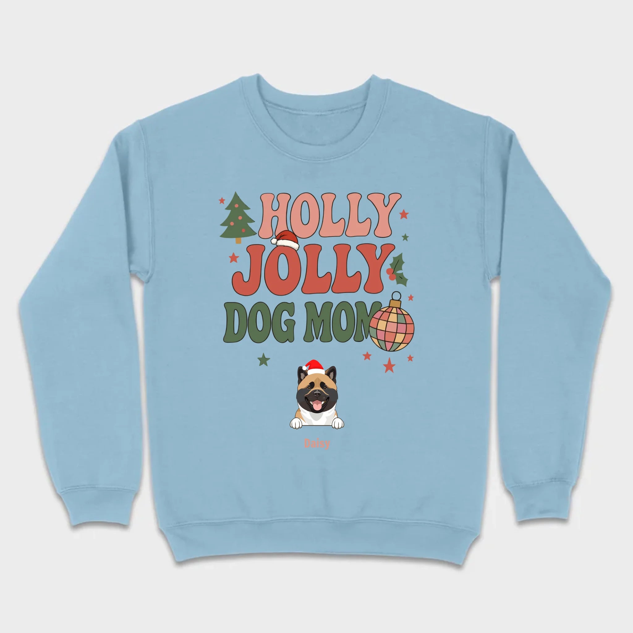 Dog Mom Christmas Gift Shirt Holly Jolly Dog Mom - 89Prints
