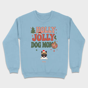 Dog Mom Christmas Gift Shirt Holly Jolly Dog Mom - 89Prints